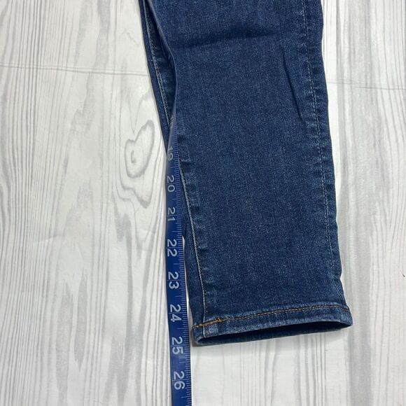 Loft Mid rise modern Skinny Crop Jeans Size 28 / 6 medium blue - Picture 6 of 9